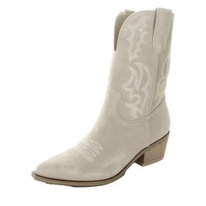 Nine West‎ Women's Yodown Suede Western Boot Size 9.5 Cowgirl Cowboy Embroidered